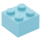 LEGO kocka 2x2, közép azúrkék (3003)